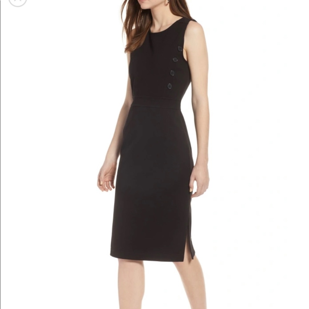 Black midi sheath dress